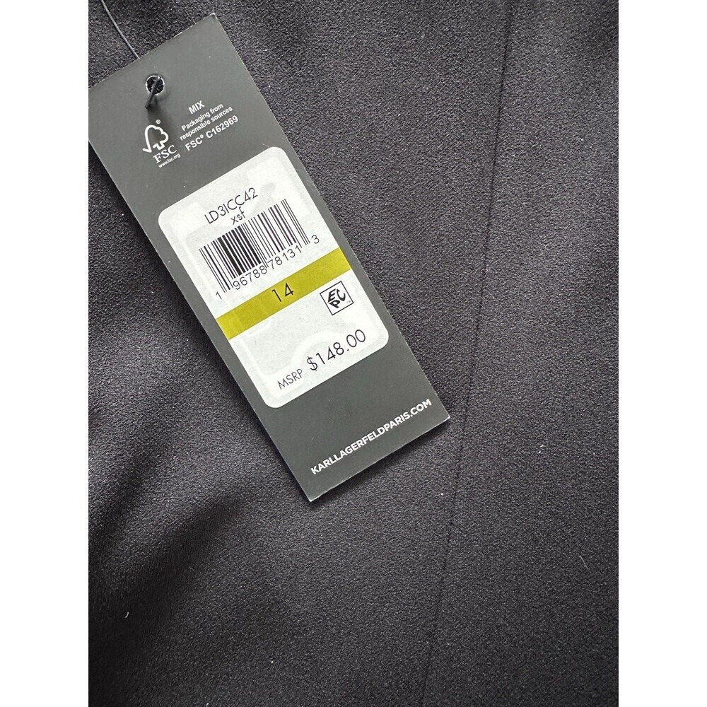 KARL LAGERFELD PARIS Women's Off-The-Shoulder Scuba Crepe Dress Black 14 - Picture 9 of 10